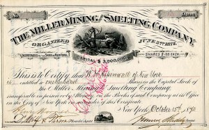 Miller Mining and Smelting Co. - Stock Certificate